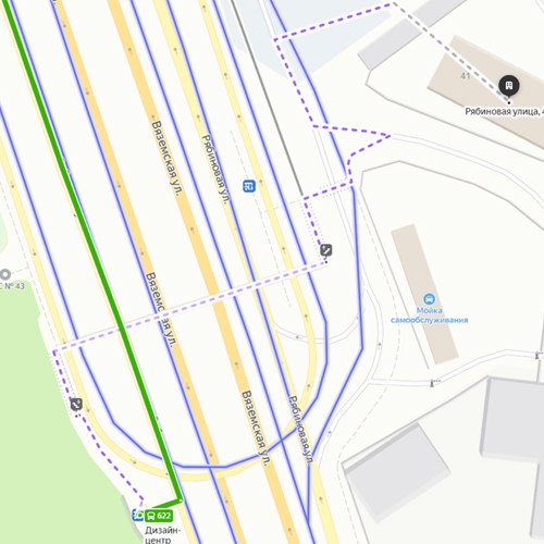 Карта проезда от метро Молодежная (от остановки Дизайн-центр)