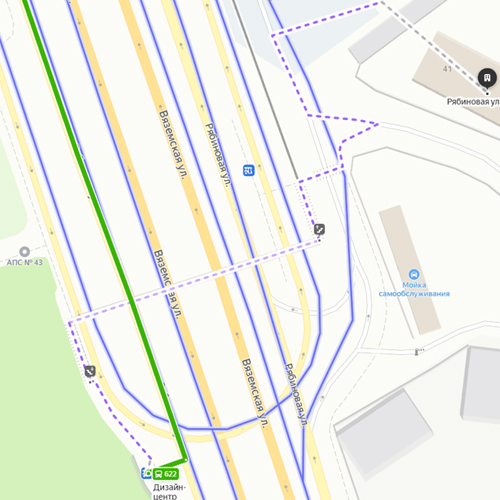 Карта проезда от метро Кунцевская (от остановки Дизайн-центр)